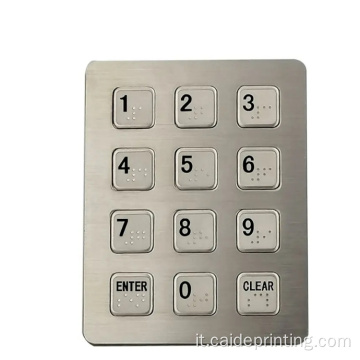 Keypad di metallo con Braille per cieca